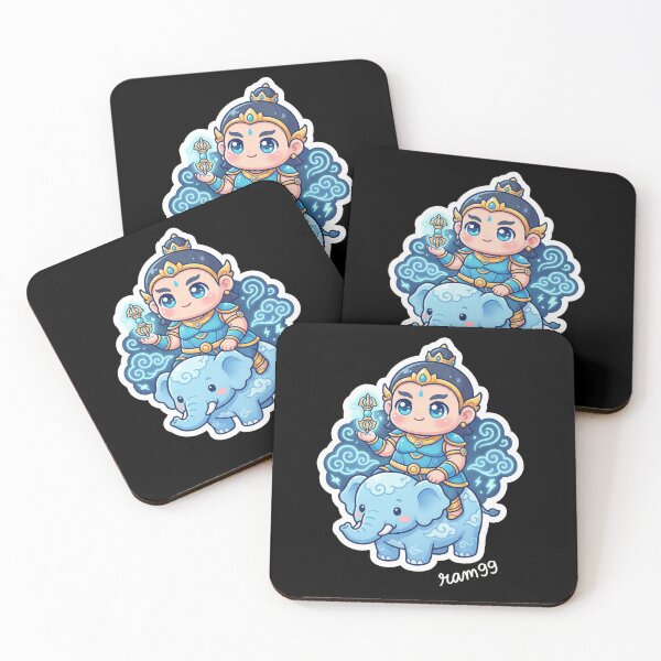 Item preview, Cute Lord Indra Sticker – Chibi Sky God Art designed and sold by harharmahadev99.