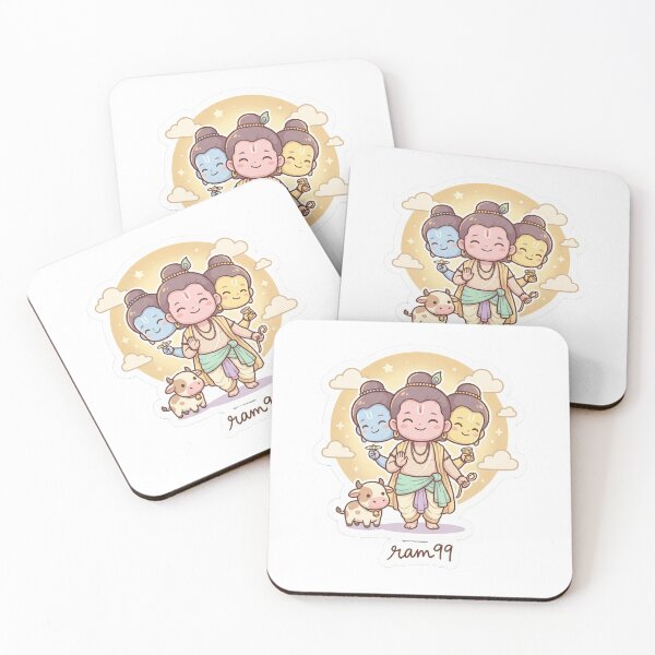 Item preview, Cute Lord Dattatreya Sticker – Chibi Hindu Trinity Art designed and sold by harharmahadev99.