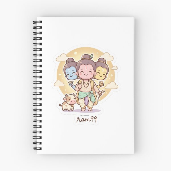Item preview, Cute Lord Dattatreya Sticker – Chibi Hindu Trinity Art designed and sold by harharmahadev99.