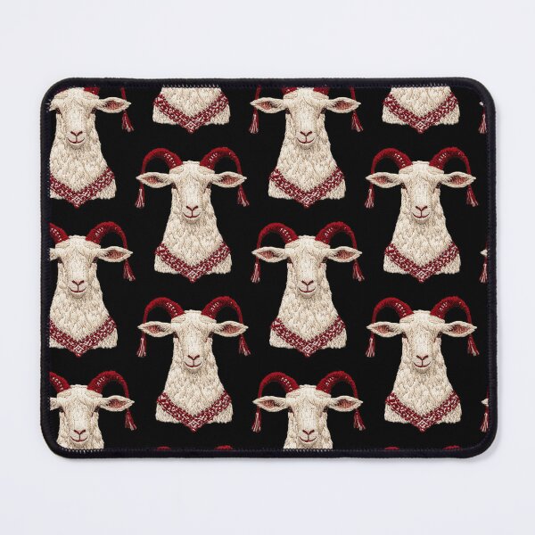 Item preview, Folk Embroidery Goat Portrait -Scandinavian Winter designed and sold by MiraLumeStudio.