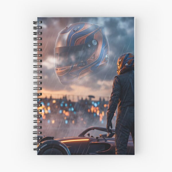 Item preview, Lando Norris Inspired Formula Racing Poster – Determination in the Storm Wall Art designed and sold by AbstractAuraArt.