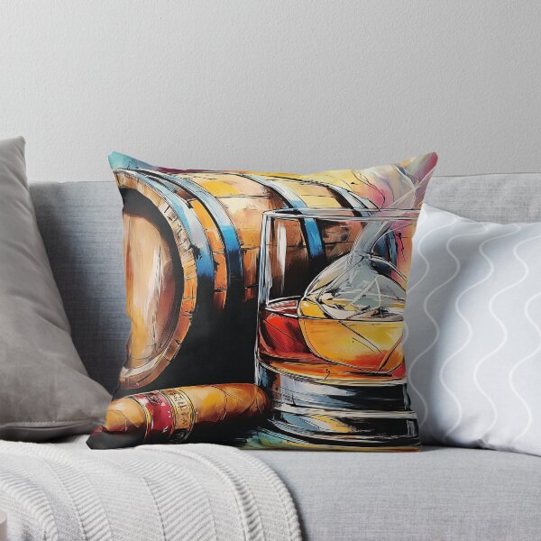 Item preview, Pour Whiskey and Light a Cigar Amid Vibrant Color and Energy Abstract Digital AI Art designed and sold by OlfactoART Studio.