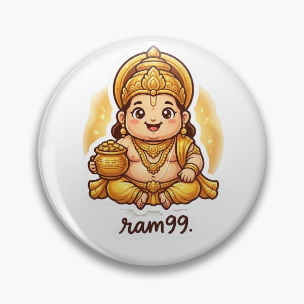 Item preview, Cute Lord Kuber Sticker – Wealth God Chibi Art designed and sold by harharmahadev99.