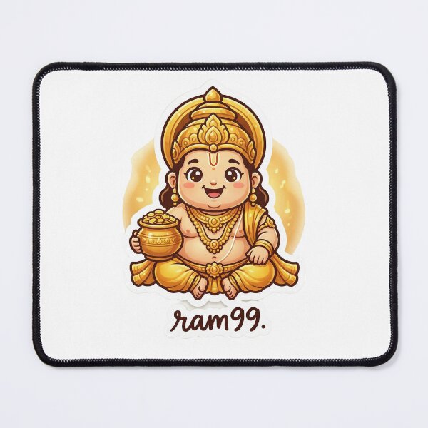 Item preview, Cute Lord Kuber Sticker – Wealth God Chibi Art designed and sold by harharmahadev99.