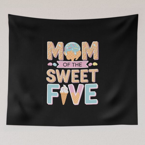 Item preview, Mom Of The Sweet Five 5th Birthday Girl Ice Cream Party designed and sold by IhanVaanMaArt.