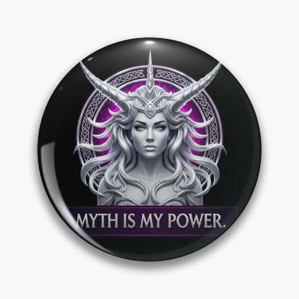 Item preview, Myth Is My Power Horned Goddess Art T-Shirt | Celtic Mystic Empowerment Gift | High Gloss 3D Warrior Design designed and sold by BoldBloomArt.