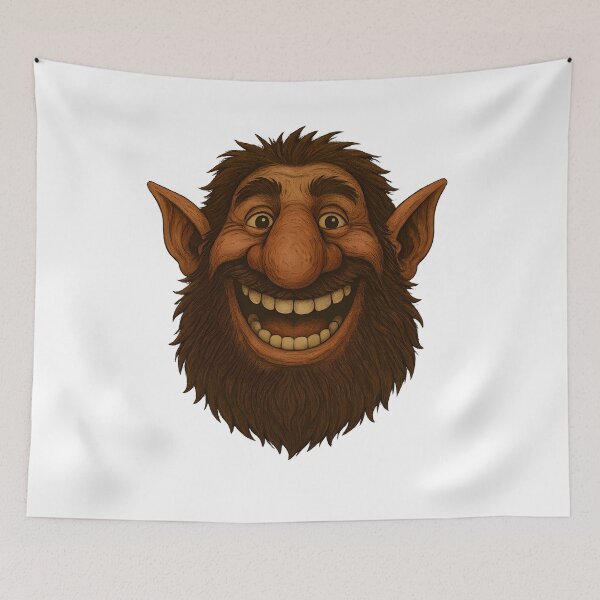 Item preview, Happy Troll Face – Funny Fantasy Creature Smiling Expression designed and sold by ArtSpark Studio.