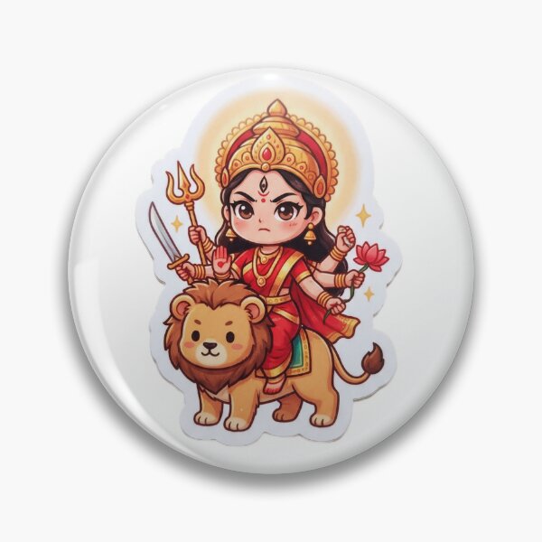 Item preview, Cute Goddess Durga Sticker – Powerful Chibi Divine Art designed and sold by harharmahadev99.