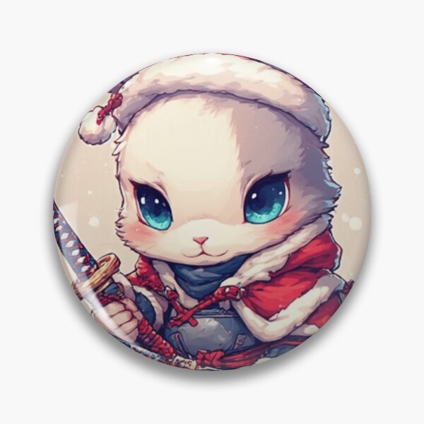 Artikelvorschau, Weihnachtshase als Samurai – Niedliche Kawaii-Weihnachtskrieger-Illustration ? Produktbeschreibung: entworfen und verkauft von AIARCZ.