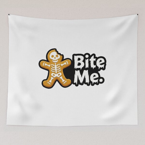 Item preview, Funny Gingerbread Skeleton Bite Me Halloween designed and sold by k3rstman1.