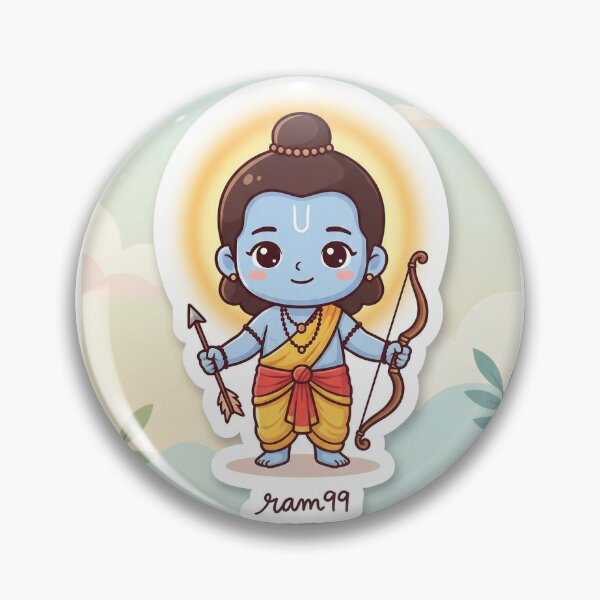 Item preview, Cute Lord Rama Sticker – Chibi Hindu God Art designed and sold by harharmahadev99.