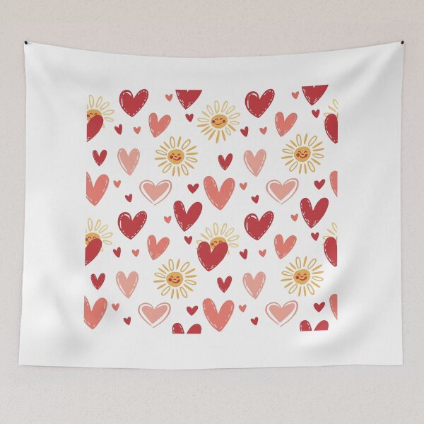 Item preview, ute Hearts & Smiling Sun Seamless Pattern – Love and Sunshine Illustration designed and sold by civotajim.