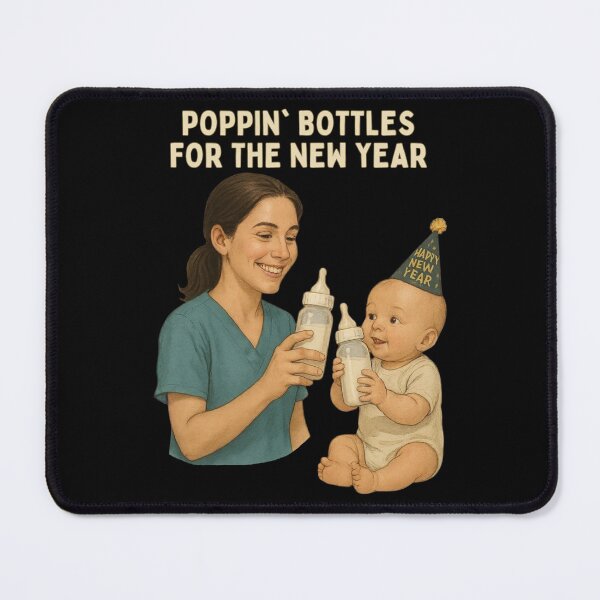 Item preview, New Year Nurse and Baby Bottle Moment Illustration designed and sold by I AM BRO.
