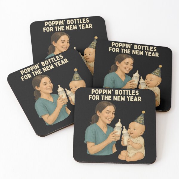 Item preview, New Year Nurse and Baby Bottle Moment Illustration designed and sold by I AM BRO.