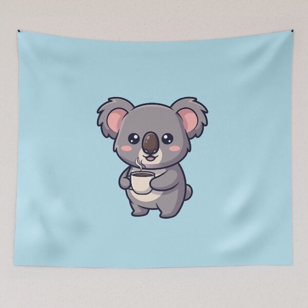 Item preview, Cute Koala with Coffee sticker designed and sold by Printips store.