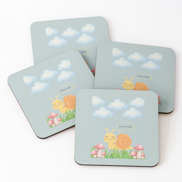 Item preview, I Love Rain – Cute Snail Enjoying a Rainy Day designed and sold by doktordanTemiz.
