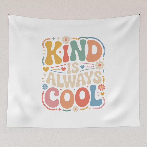 Item preview, Kind Is Always Cool - Retro Groovy 70s Aesthetic Positivity designed and sold by shellymope.