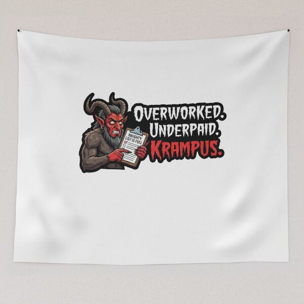 Item preview, Overworked Underpaid Krampus Naughty List Christmas designed and sold by k3rstman1.