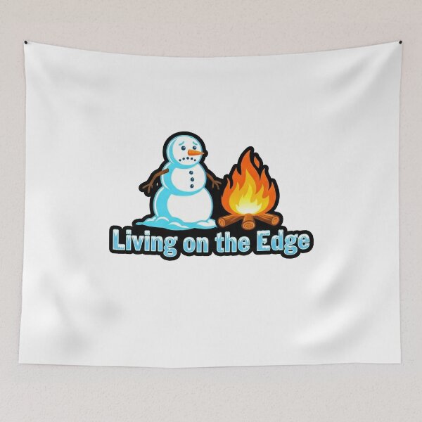 Item preview, Living on the Edge Snowman Campfire Funny designed and sold by k3rstman1.
