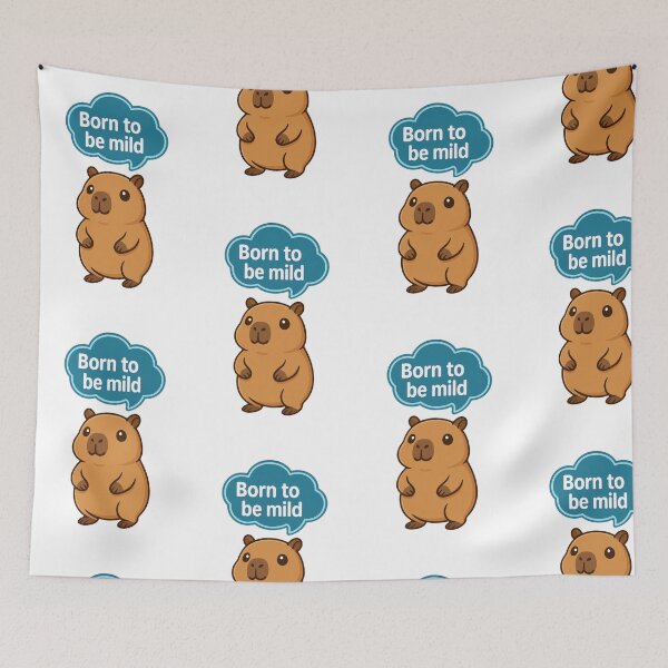 Item preview, Born to Be Mild – Cute Capybara Cartoon Illustration designed and sold by RetroPop23.