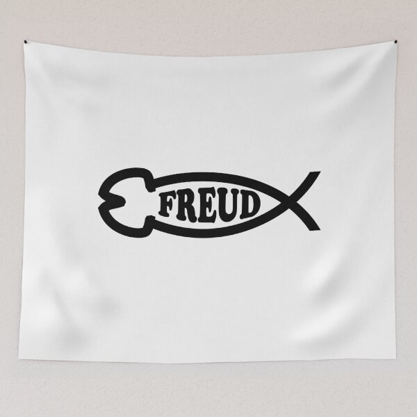 Item preview, Funny Nerdy Freud Phallic Fish Symbol Black Text designed and sold by MathWare MathClips.