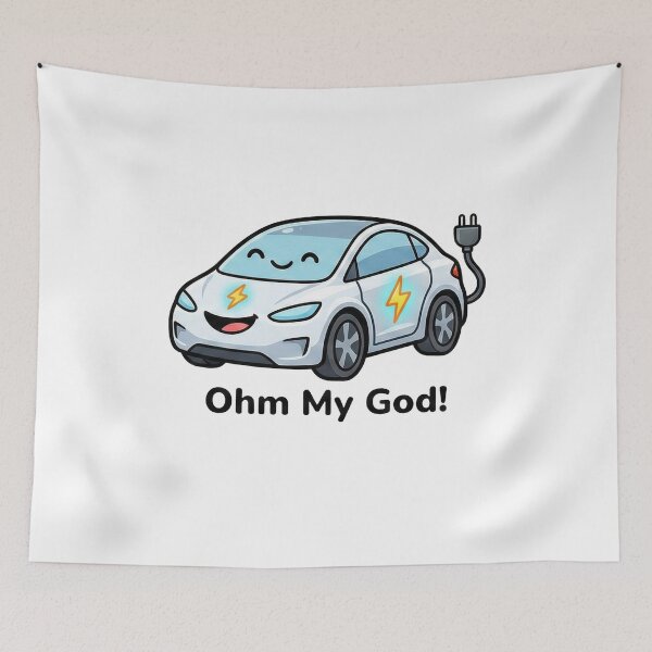 Item preview, Ohm My God Funny Cute Electric Car Pun designed and sold by k3rstman1.