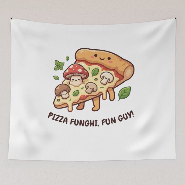 Item preview, Cute Kawaii Mushroom Pizza Funghi Pun designed and sold by k3rstman1.