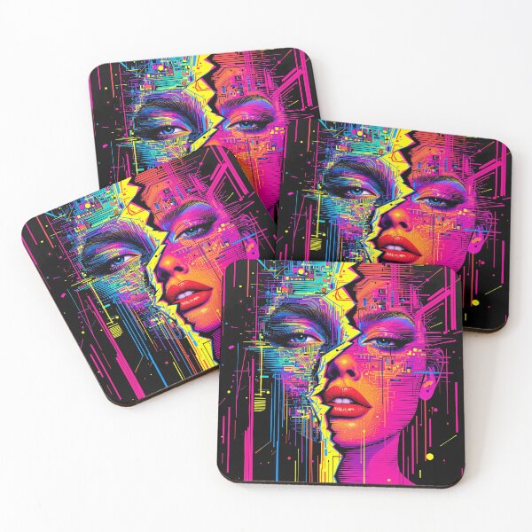 Item preview,  Cybernetic Split: Neon Circuitry Portrait designed and sold by Neon Nova Studio.