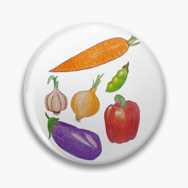 Item preview, vegetables, carrot, aubergine, bell pepper, garlic, onion, peas designed and sold by AestheticsTime.