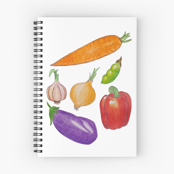 Item preview, vegetables, carrot, aubergine, bell pepper, garlic, onion, peas designed and sold by AestheticsTime.