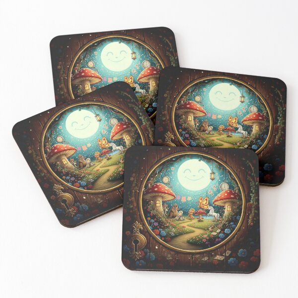 Item preview, Wonderland Keyhole Scene Art Print - High Detail Pop Surrealism Walrus, Carpenter & Bread-and-Butterfly Painting designed and sold by Art's Diner.