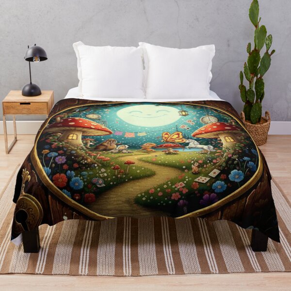 Item preview, Wonderland Keyhole Scene Art Print - High Detail Pop Surrealism Walrus, Carpenter & Bread-and-Butterfly Painting designed and sold by Art's Diner.