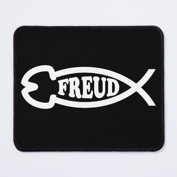 Item preview, Funny Nerdy Freud Phallic Fish Symbol White Text designed and sold by MathWare MathClips.