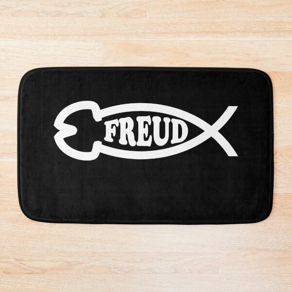 Item preview, Funny Nerdy Freud Phallic Fish Symbol White Text designed and sold by MathWare MathClips.