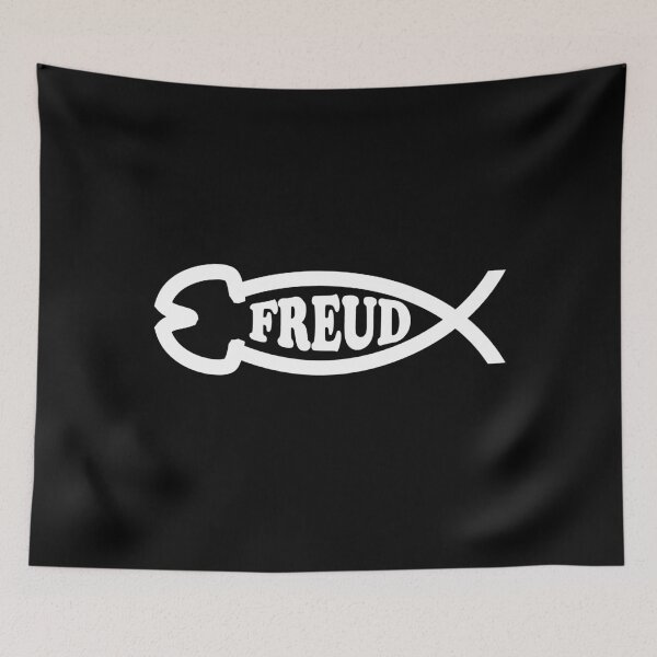 Item preview, Funny Nerdy Freud Phallic Fish Symbol White Text designed and sold by MathWare MathClips.