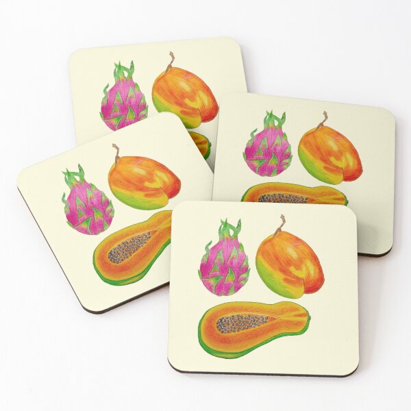 Item preview, dragon fruit, pitaya, mango, papaya, exotic designed and sold by AestheticsTime.