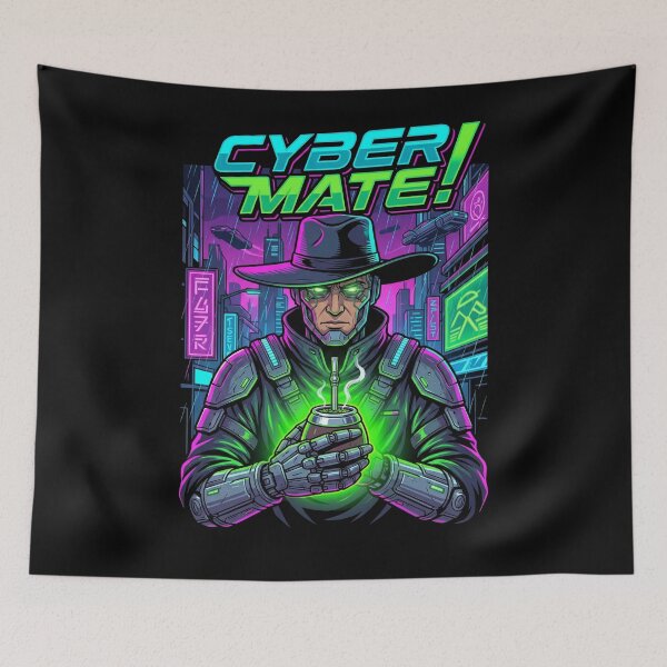Item preview, Cyber Mate - Futuristic Cyborg Drinking Yerba Mate designed and sold by flamini.