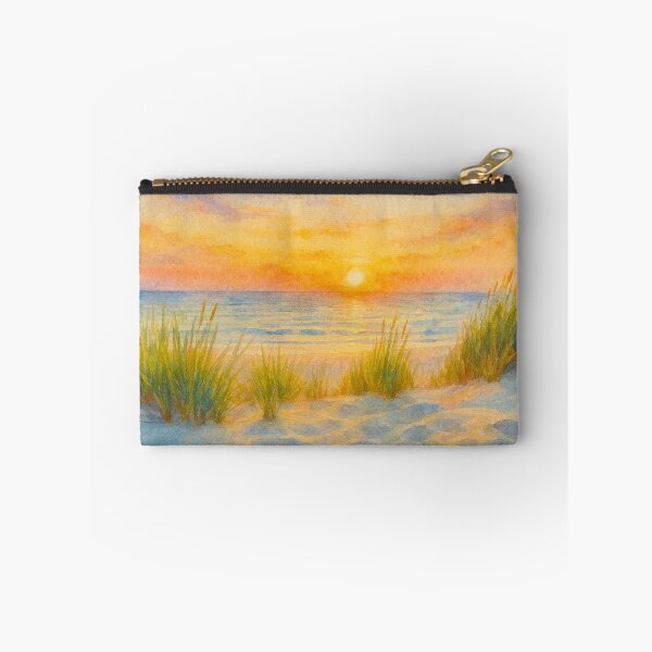 Item preview, Serene Coastal Sunset Watercolor Painting, Soft Beach Dunes and Ocean Horizon designed and sold by BeaconMarketing.