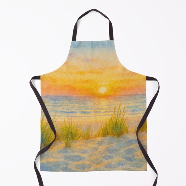 Item preview, Serene Coastal Sunset Watercolor Painting, Soft Beach Dunes and Ocean Horizon designed and sold by BeaconMarketing.