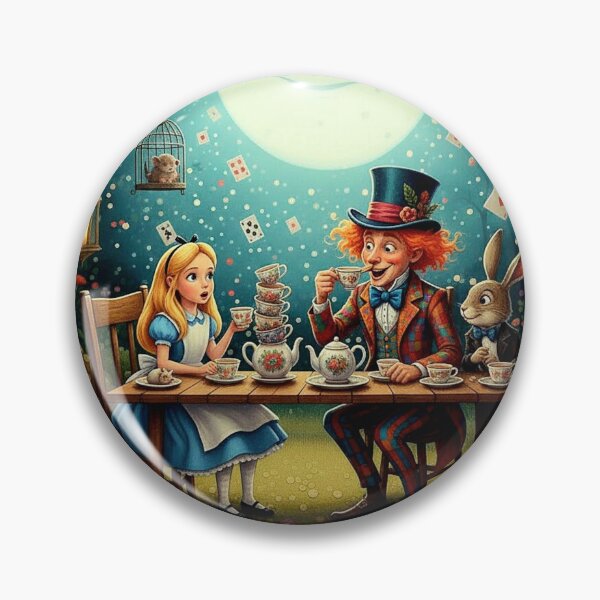 Item preview, Mad Tea Party Alice Hatter Hare Art Print - High Detail Pop Surrealism Wonderland Painting designed and sold by Art's Diner.