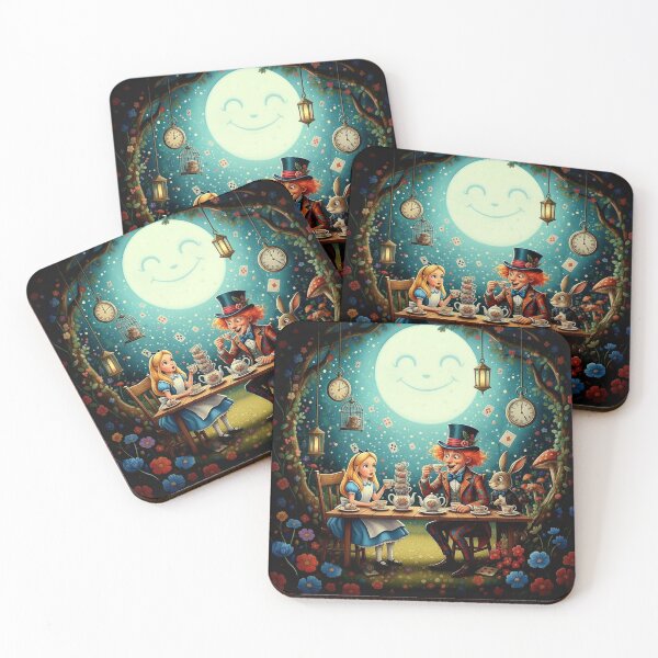 Item preview, Mad Tea Party Alice Hatter Hare Art Print - High Detail Pop Surrealism Wonderland Painting designed and sold by Art's Diner.