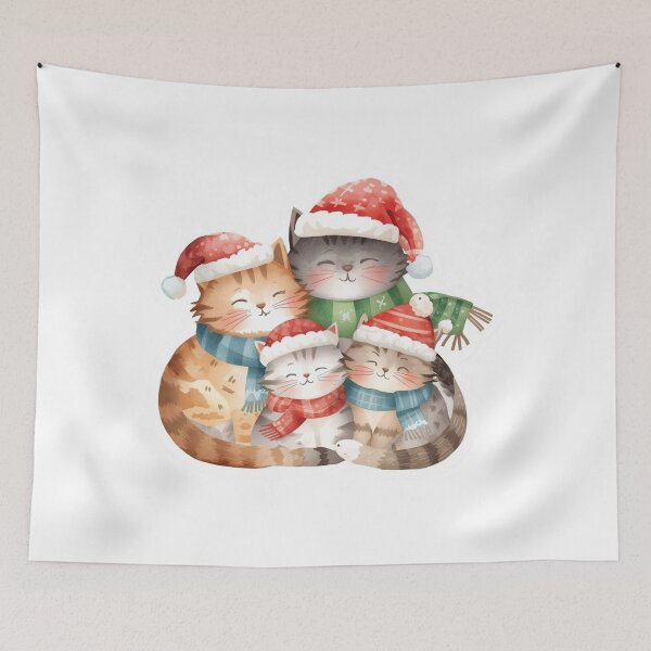 Item preview, Cute Christmas Cat Family – Festive Holiday Cats Illustration designed and sold by Pigmentra.