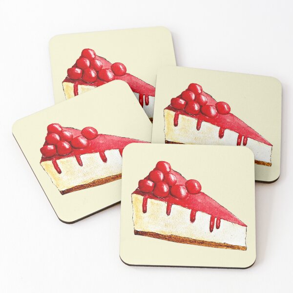 Item preview, cheesecake, dessert, cake, cherry, watercolor designed and sold by AestheticsTime.