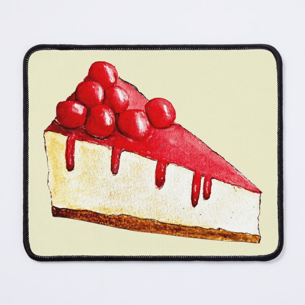 Item preview, cheesecake, dessert, cake, cherry, watercolor designed and sold by AestheticsTime.