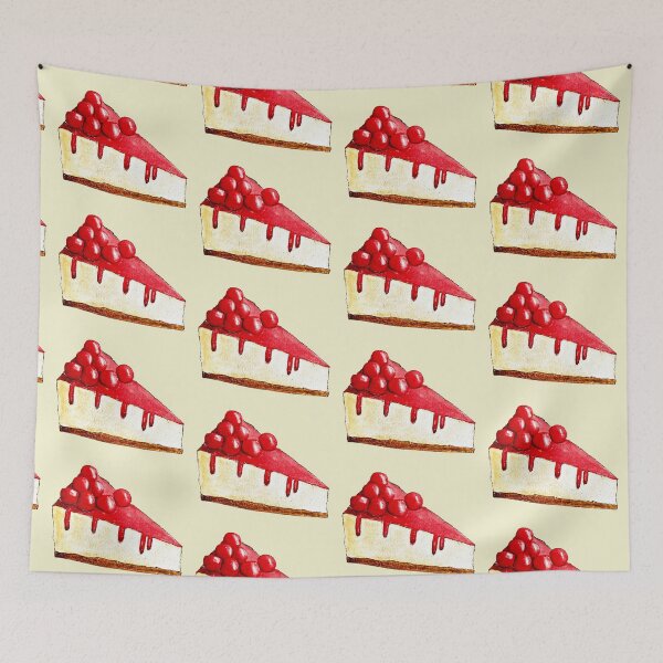 Item preview, cheesecake, dessert, cake, cherry, watercolor designed and sold by AestheticsTime.