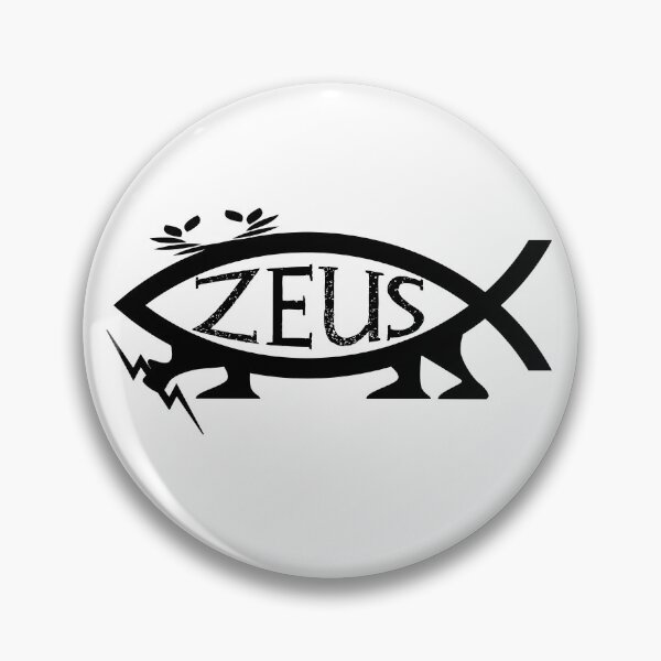 Item preview, Funny Nerdy Zeus Fish Symbol Greek Mythology Fan Black Text designed and sold by MathWare MathClips.