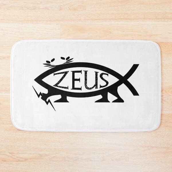 Item preview, Funny Nerdy Zeus Fish Symbol Greek Mythology Fan Black Text designed and sold by MathWare MathClips.