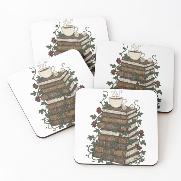 Item preview, Vintage Book Stack & Coffee – Dark Academia Aesthetic designed and sold by ARTReMi.