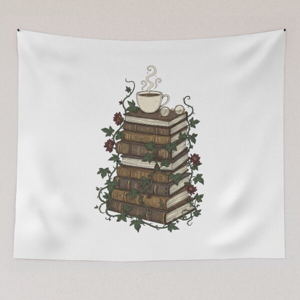 Item preview, Vintage Book Stack & Coffee – Dark Academia Aesthetic designed and sold by ARTReMi.