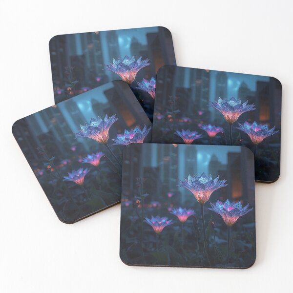 Item preview, Living Lanterns - Glowing Floral Art, Fiery Bioluminescent Flowers, Fantasy Nature Print, Mystical Garden Gift designed and sold by Then & Now Flora.